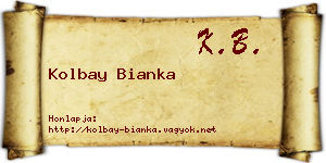 Kolbay Bianka névjegykártya